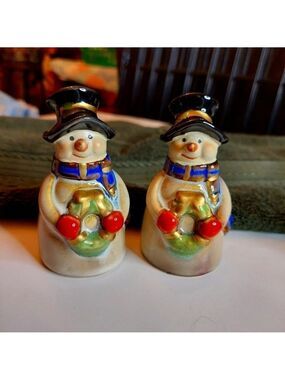 Vintage Jolly Snowman Salt & Pepper Shakers